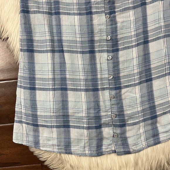 Cloth & Stone Anthropologie Size Petite Small Blue White Plaid Sleeveless Dress - Picture 3 of 9